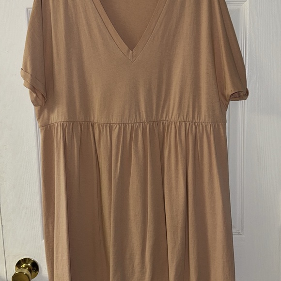 Beige Short Sleeve Dress - Picture 2 of 2